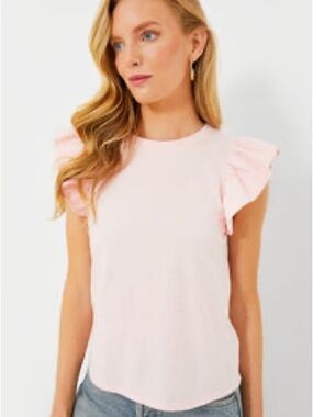 NWOT Tuckernuck Light Pink Ruffle Sleeve Tee